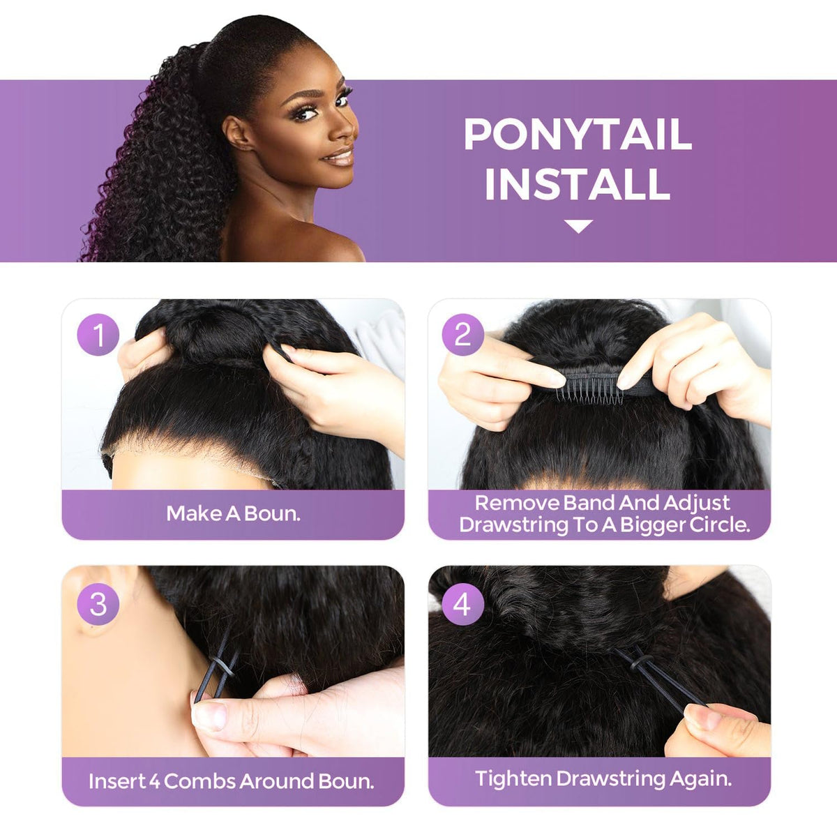 Daily wear ready OQ Afro Curly Half Wig for everyday looks