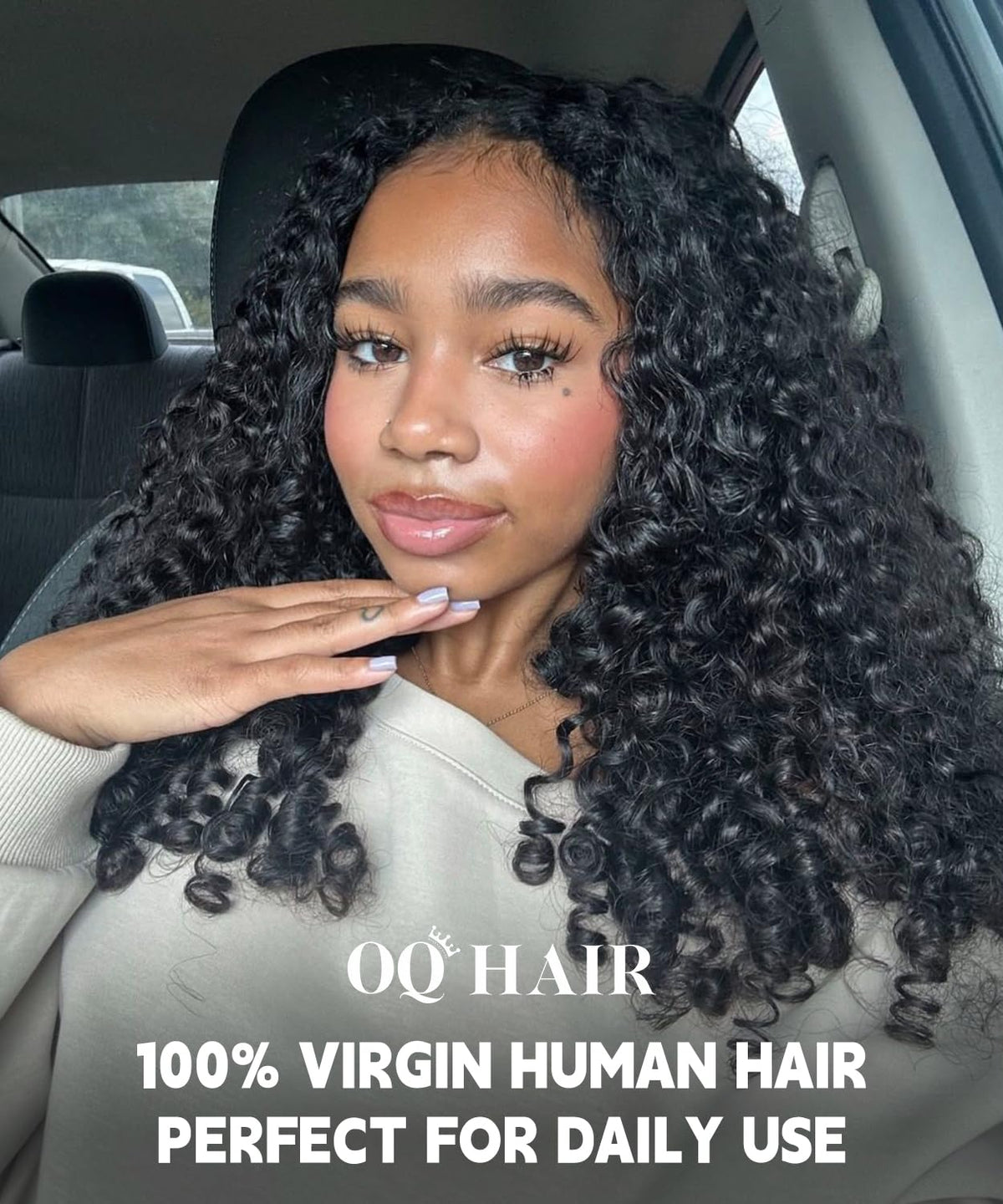 OQ Hair Burmese Curly Half Wig 24in headband style versatility