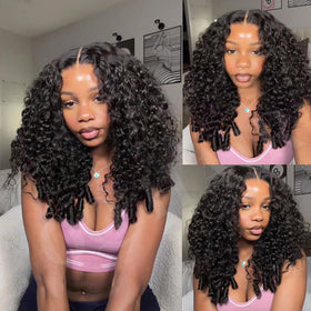OQ Hair Burmese curly lace front wig close-up cap detail for secure wear