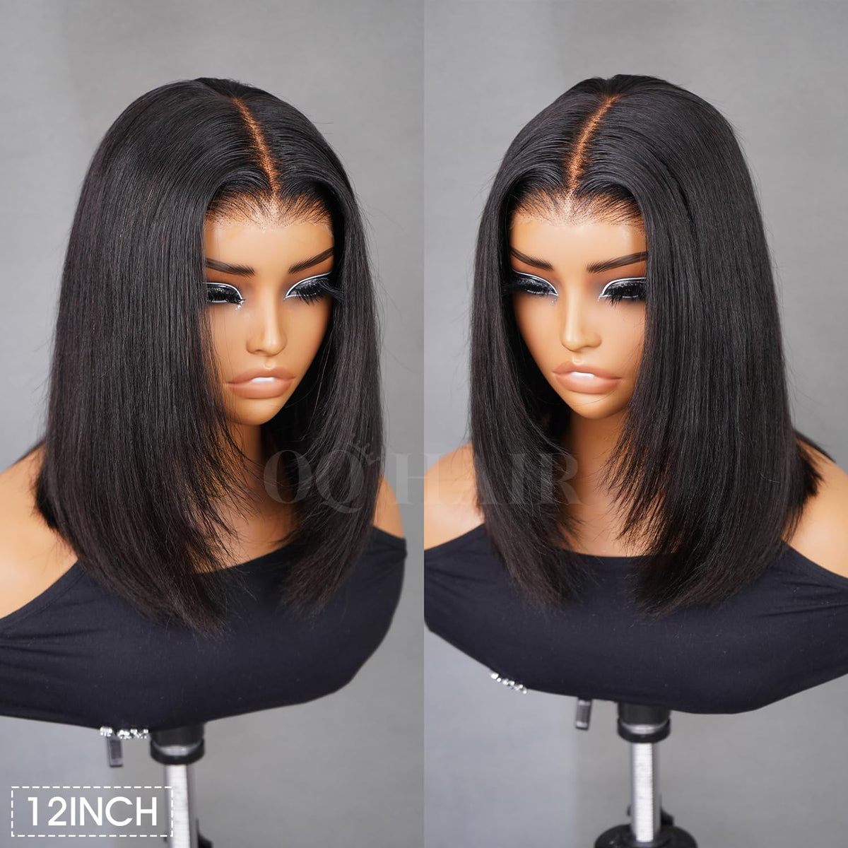 OQ Hair Face-framing layered bangs softly contour the face for balance.