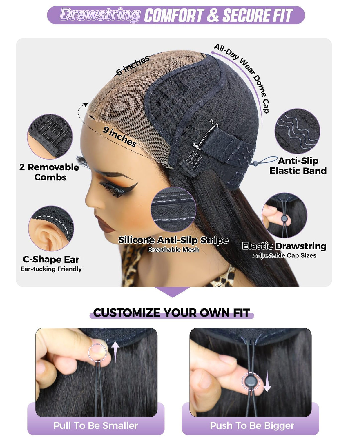 OQ Hair ready-to-go wig ideal for daily life, office, or events.