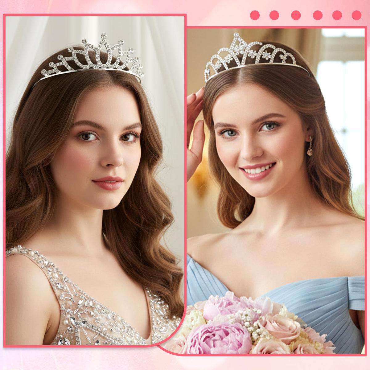 Oqqlin 12-styles tiara collection fits many outfits and occasions.