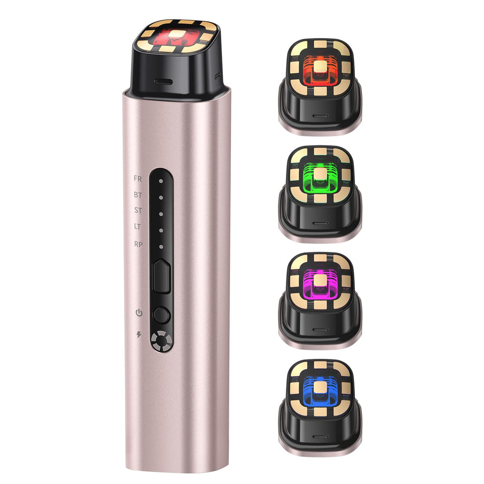 Oranmagic microcurrent facial device with ergonomic handle for precise lifting and contouring.