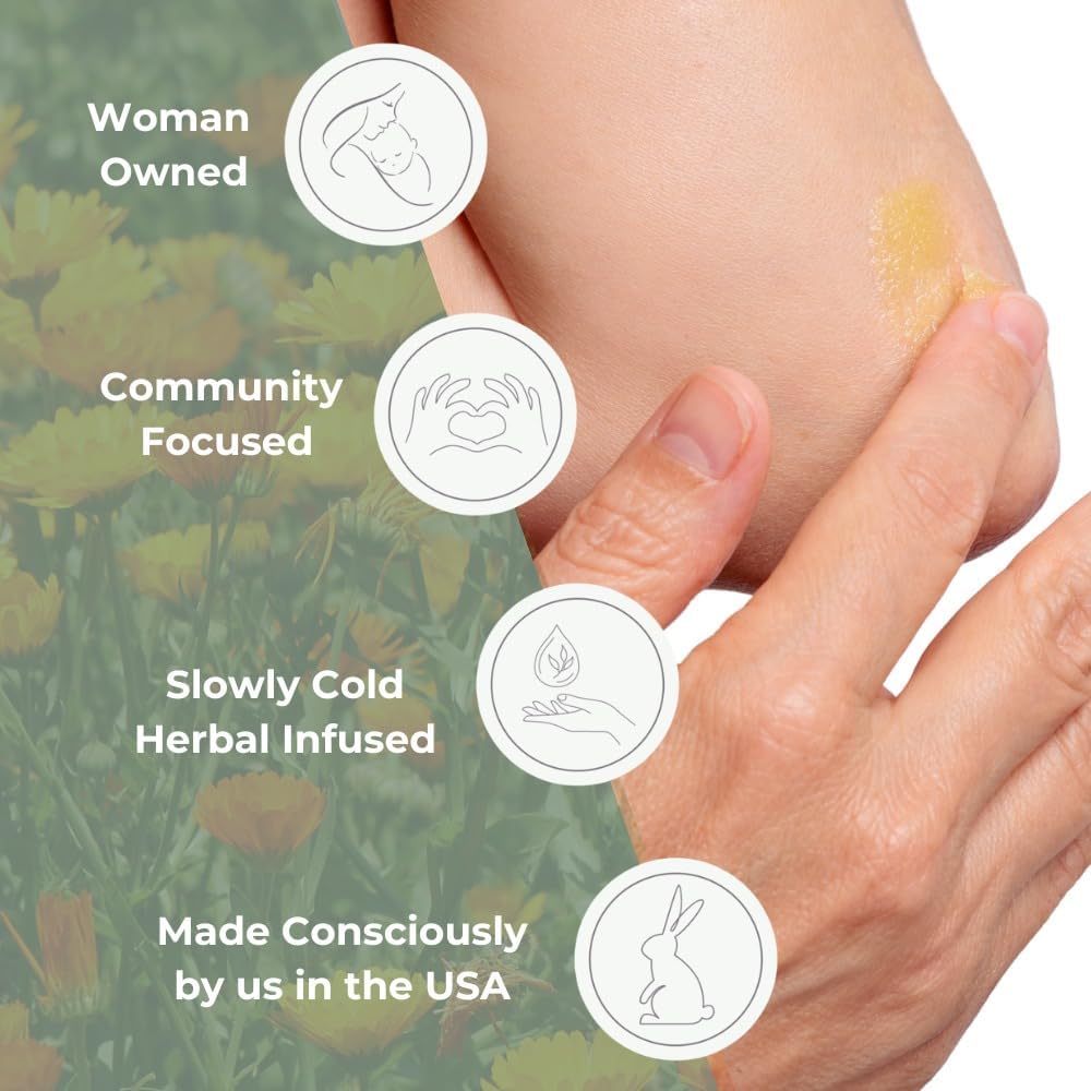 Ora's Amazing Herbal tattoo salve texture is balm-thin, providing deep moisturization.