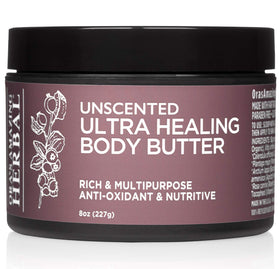 Ora's Amazing Herbal Ultra Healing Body Butter jar front for rich hydration and comfort.
