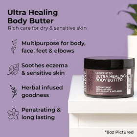 Texture close-up of Ora's Amazing Herbal Ultra Healing Body Butter showing creamy richness.