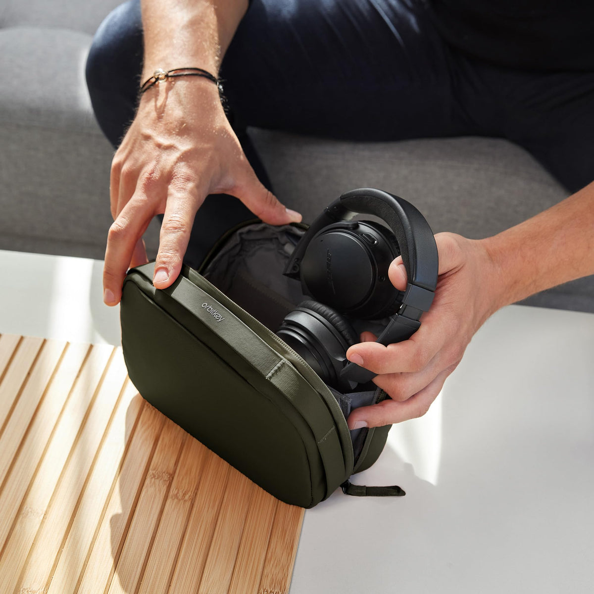 Orbitkey travel-ready organizer fits in bags and carry-ons for easy access.