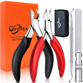 Orelex long-handle toenail clippers for seniors offer easier trimming and precise control.