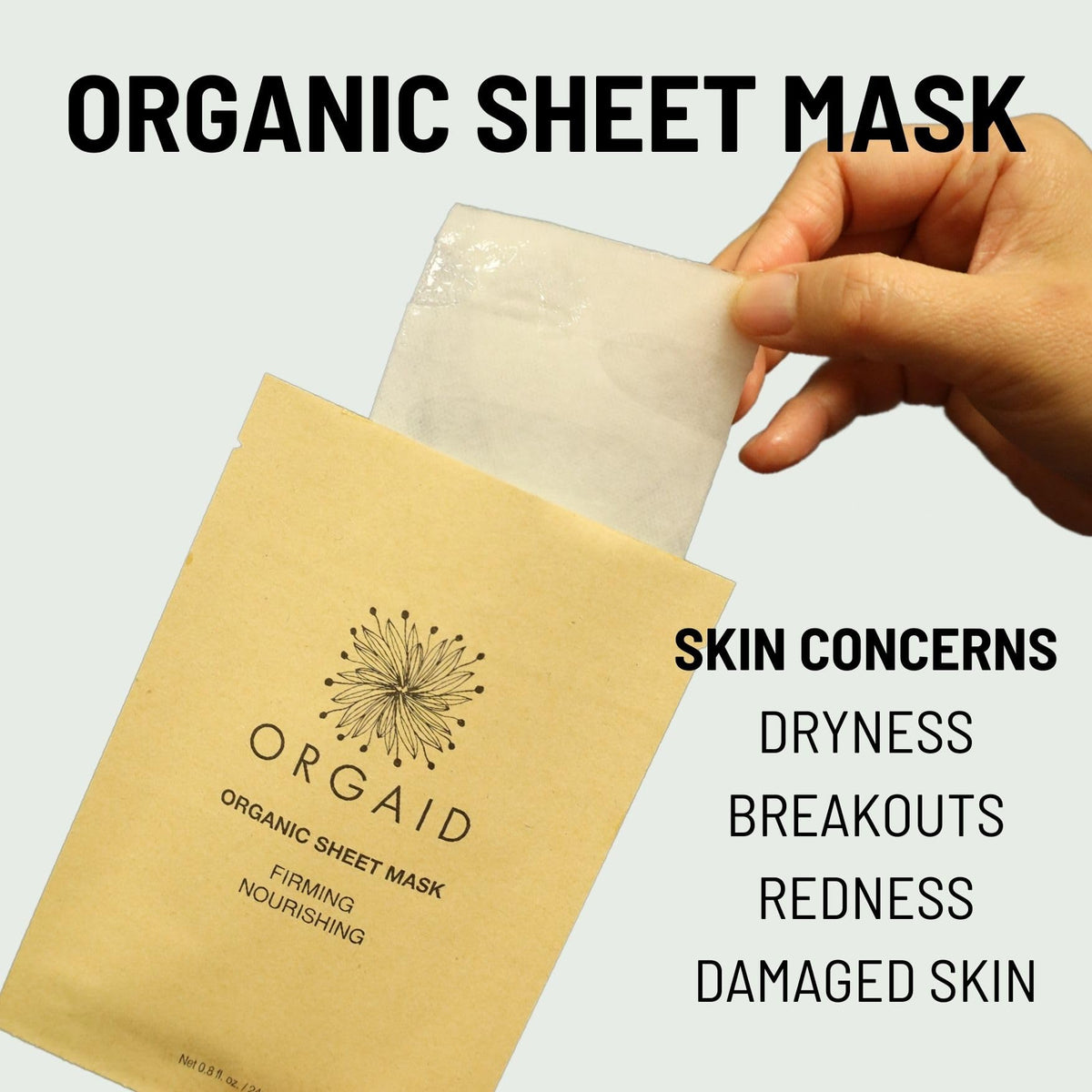 ORGAID Ecoderma technology sheet mask enhances absorption for deeper hydration