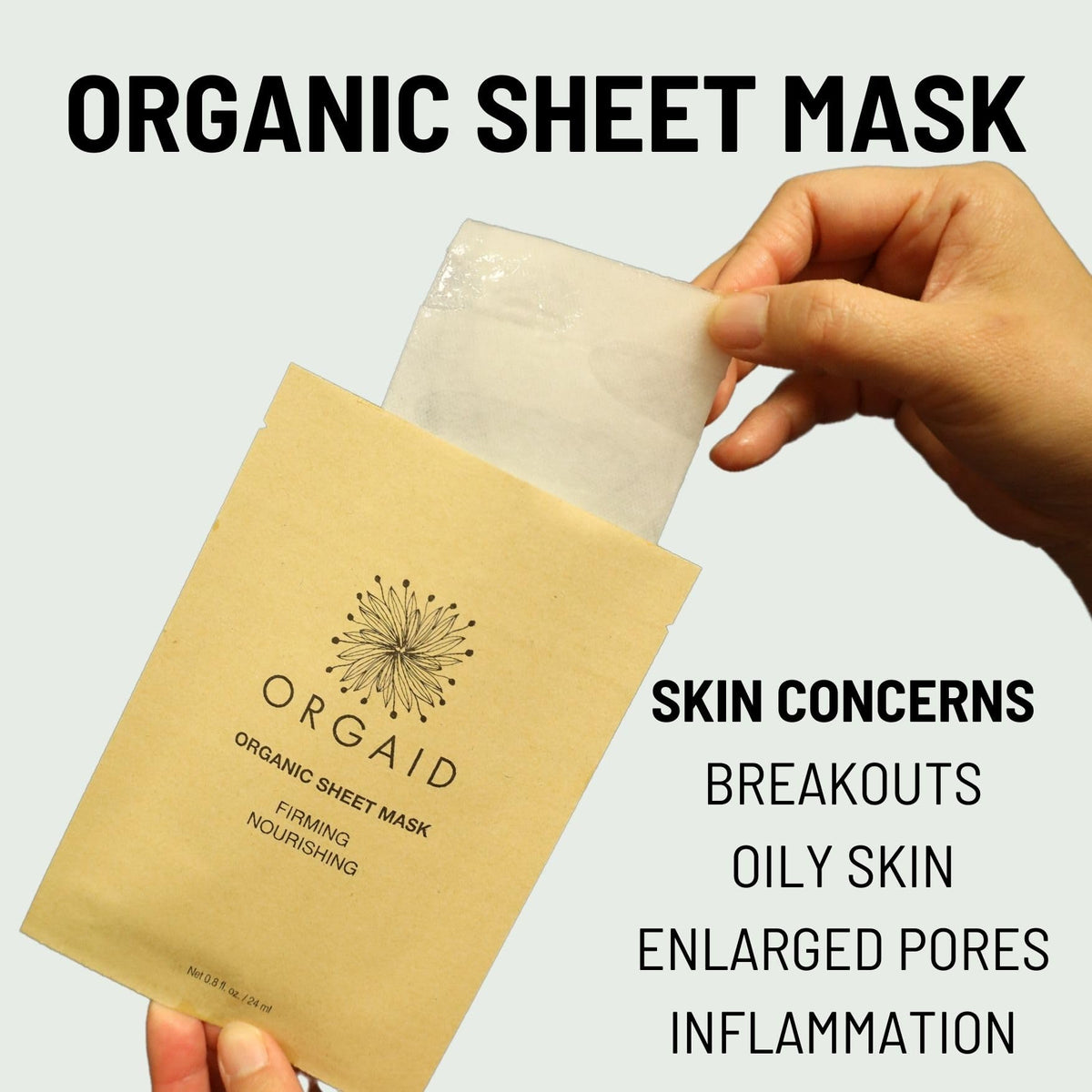 ORGAID Organic ingredients with hyaluronic acid and vitamin C