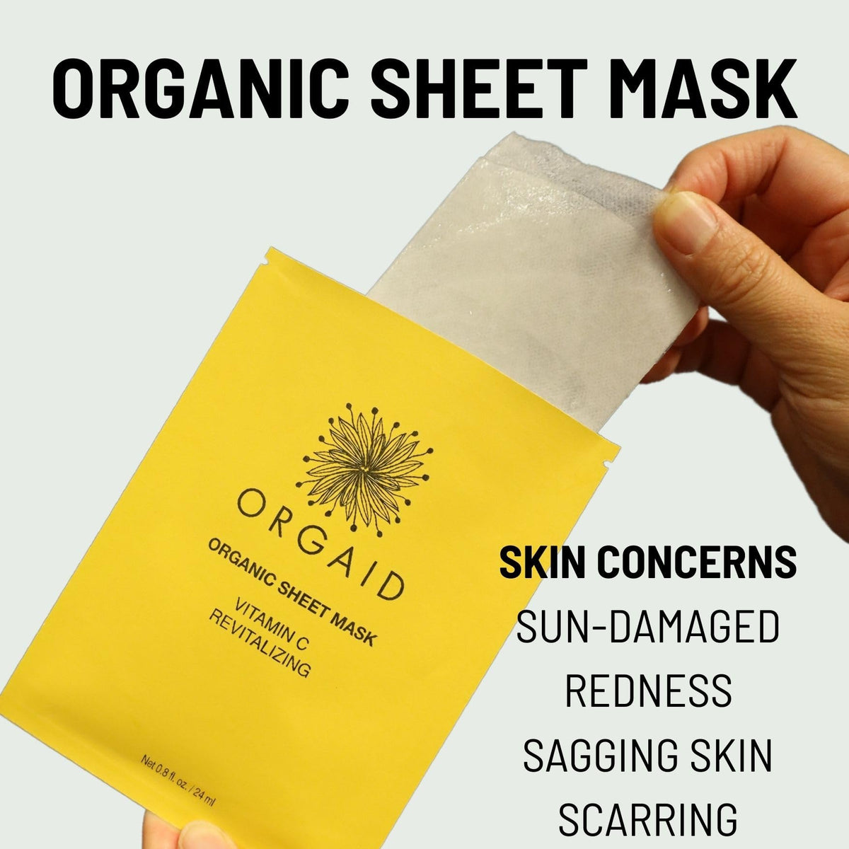 ORGAID California-made packaging signals quality skincare you can trust.