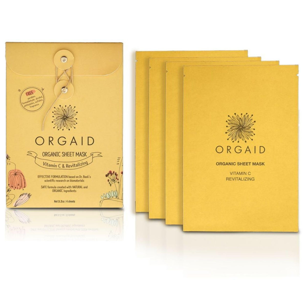 ORGAID organic sheet mask Hyaluronic Acid essence for deep hydration.