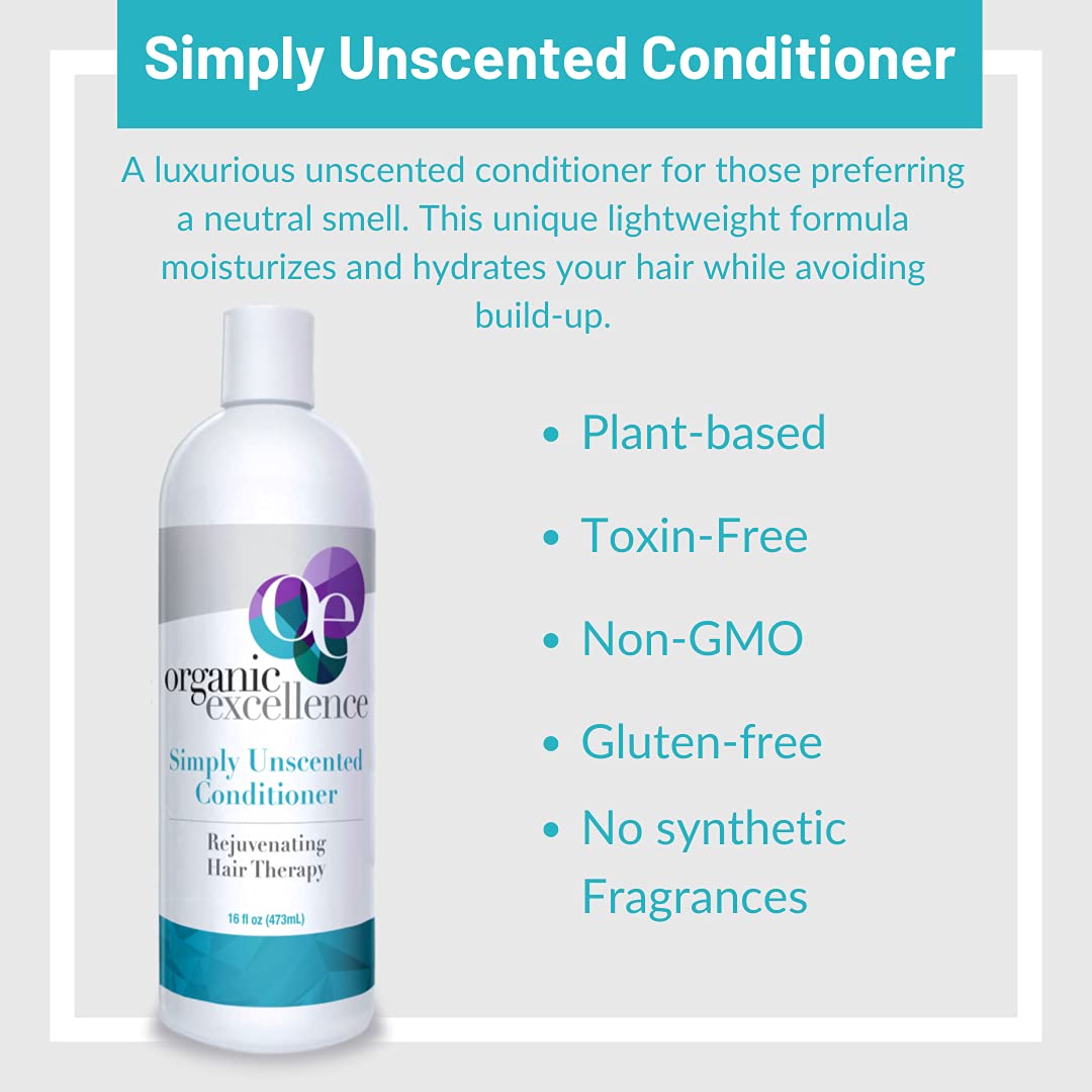 Organic Excellence conditioner application on hair for gentle cleansing and moisture