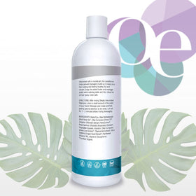 Organic Excellence conditioner label close-up highlighting fragrance-free, color-safe formula