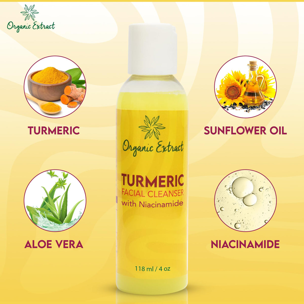 Organic Extract Turmeric Face Wash applied on skin shows clean feel and refreshed look.