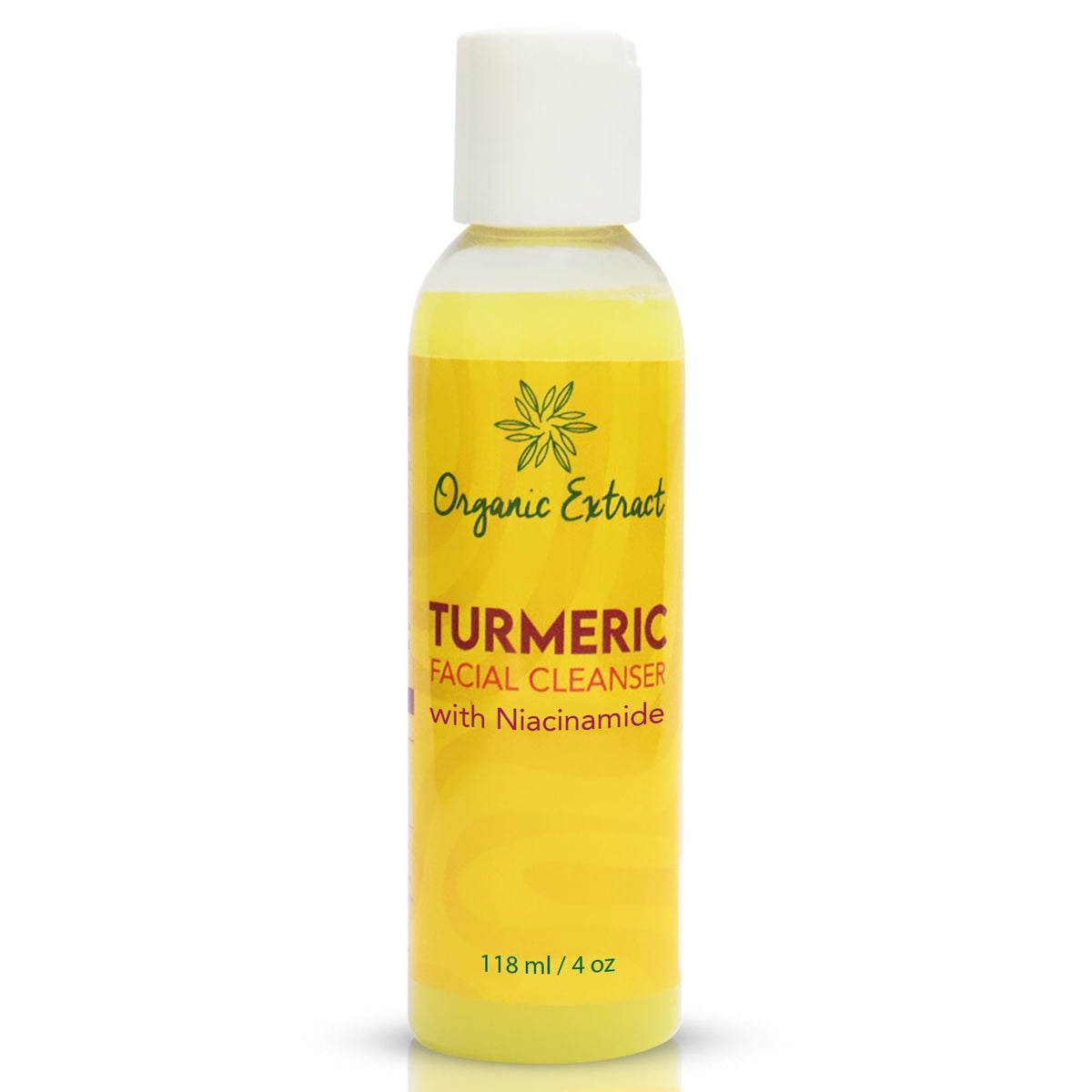 Organic Extract Turmeric Face Wash bottle shown for daily cleansing and brightening routine.