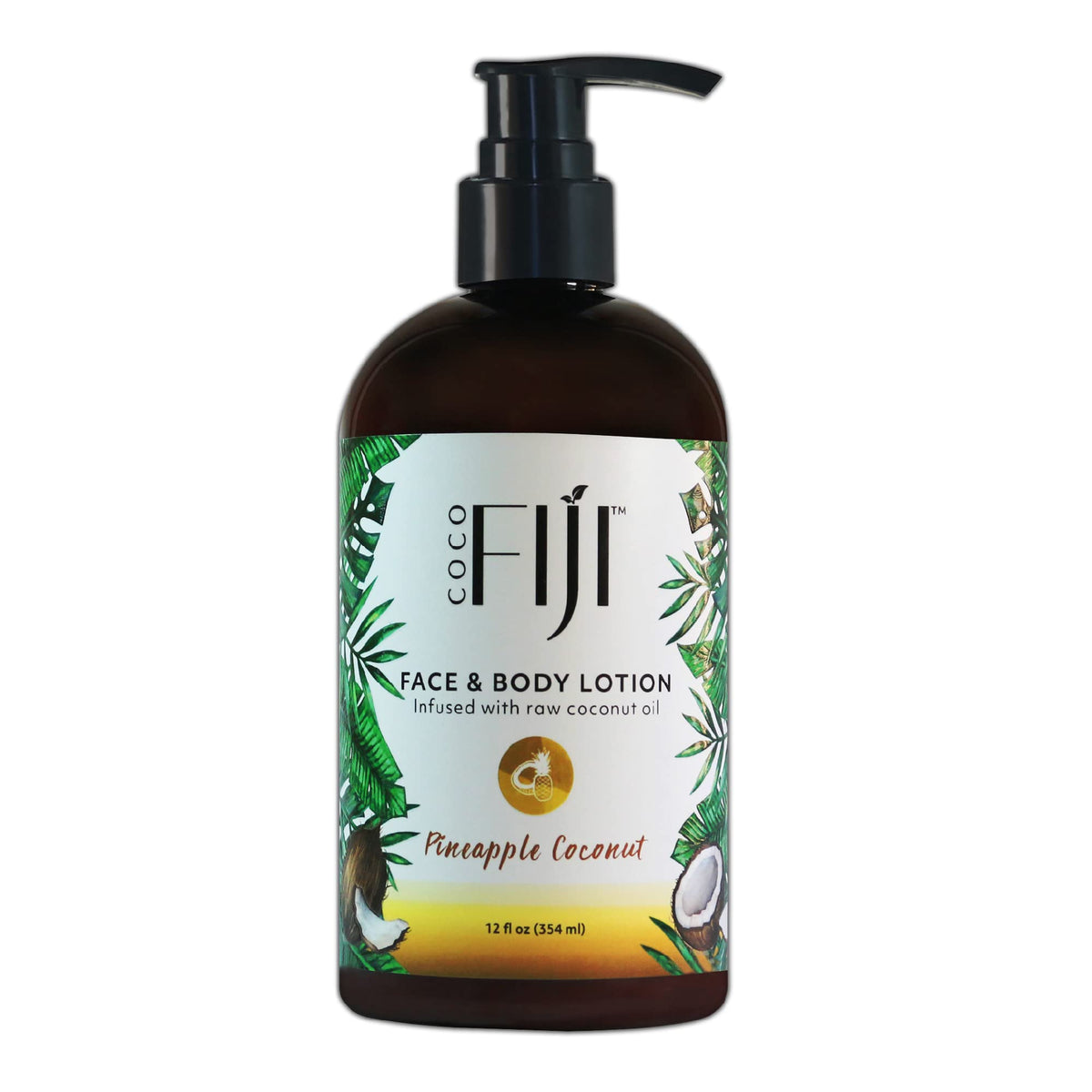 Organic Fiji Coco Fiji face and body lotion bottle for dry skin care