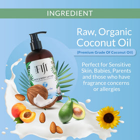 Fragrance-free Coco Fiji packaging and label on display.