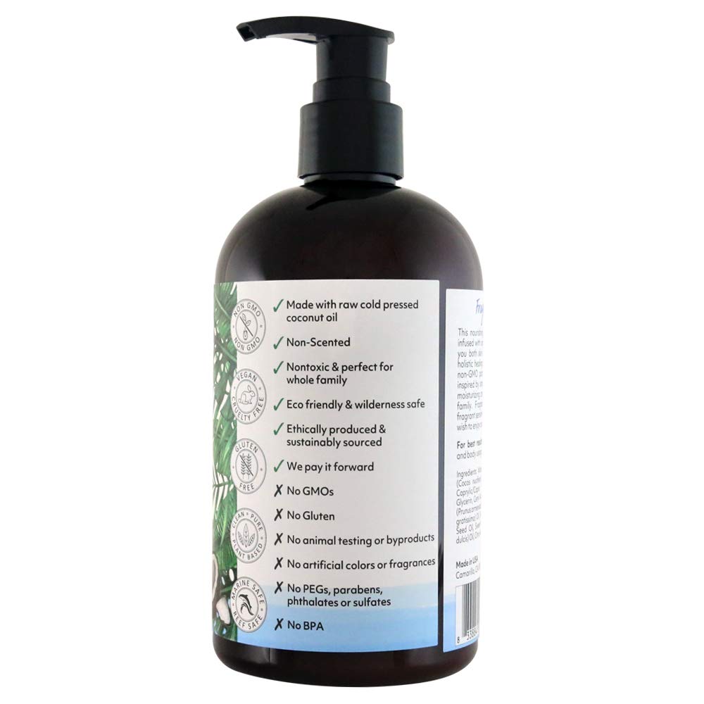 Hands apply Coco Fiji lotion to dry skin areas.