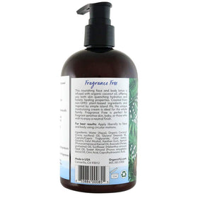 Close-up of Coco Fiji lotion texture for dry skin hydration.