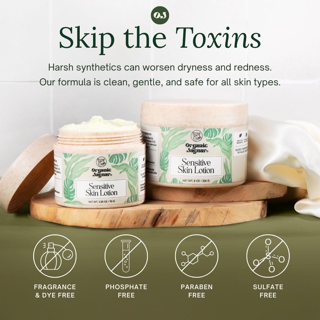 Organic Jaguar ingredients highlight raw honey and extra virgin olive oil.