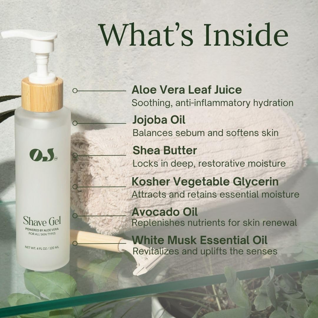 Organic Jaguar shave gel chamomile extract calms comfortable shaving.