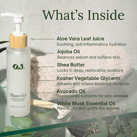 Organic Jaguar shave gel chamomile extract calms comfortable shaving.