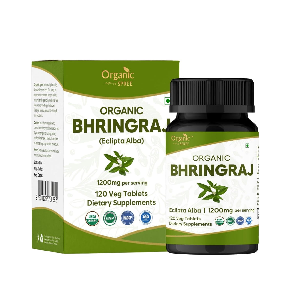Organic Spree Bhringraj bottle for easy daily hair care support.