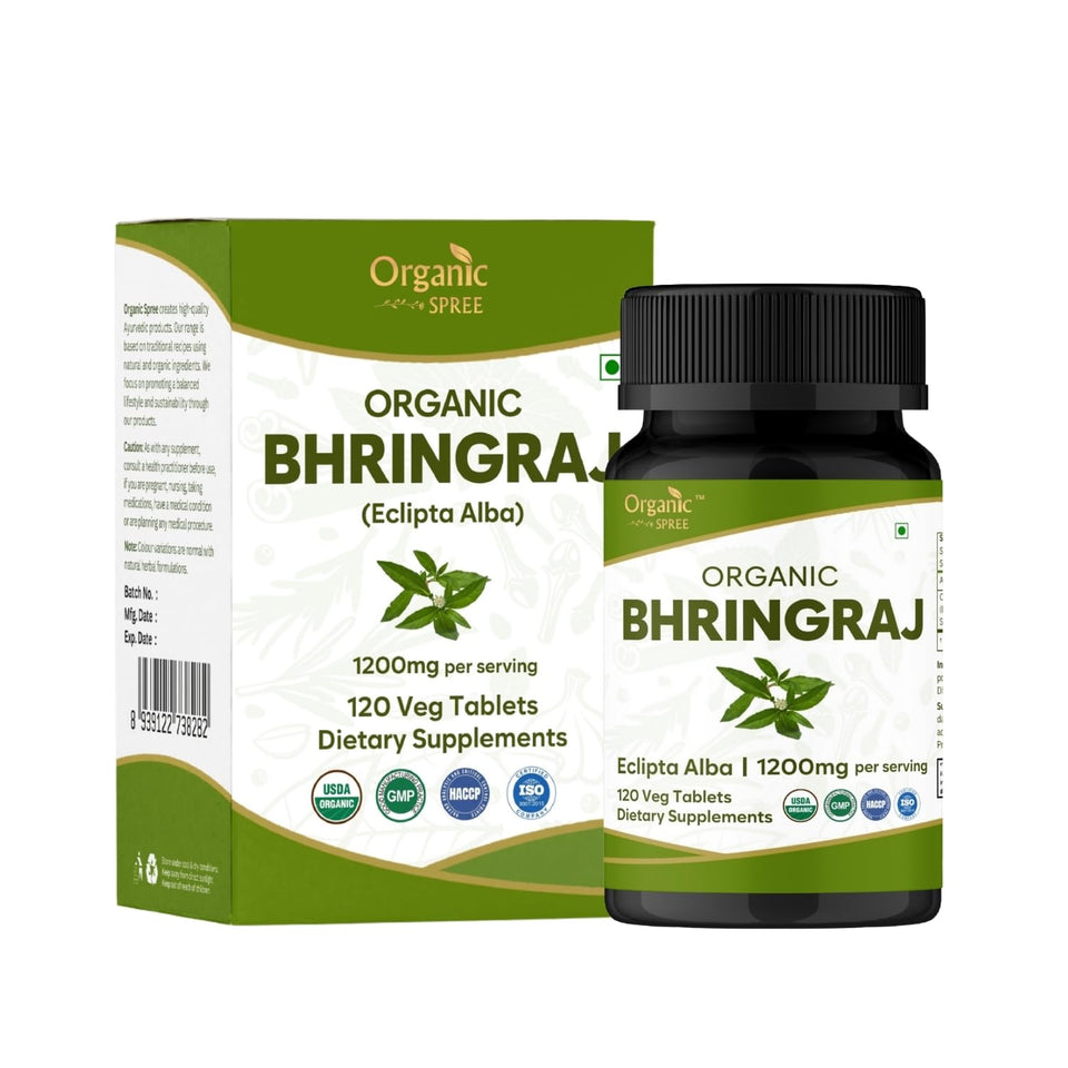 Organic Spree Bhringraj bottle for easy daily hair care support.