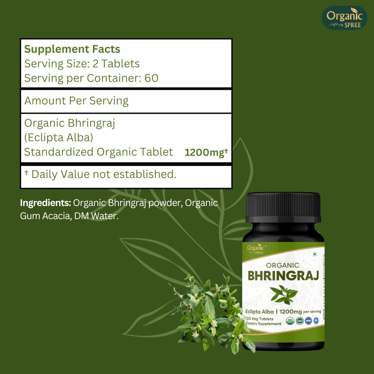 Organic Spree Bhringraj USDA certification sign signals trusted organic quality.