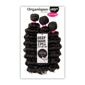 Organique Mastermix Deep Wave 18-22 inch packaging shows a versatile, ready-to-wear weave solution.