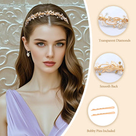 Oriamour headband offers comfortable lightweight wear for long wedding days.