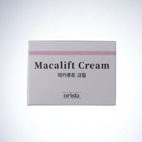 ORISIA MacaLift Cream texture swatch highlighting smooth absorption without heaviness