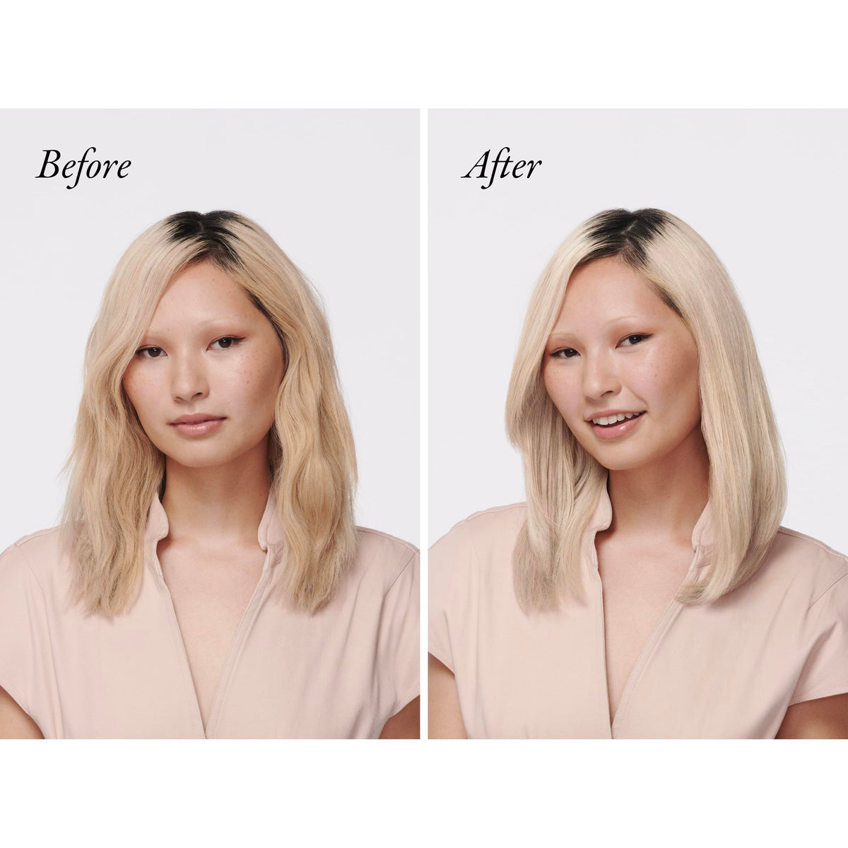 Oribe treatment ingredients panel featuring Moringa, Olive, and Coconut Oils for hydration