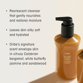 Oribe Côte d’Azur bottle on shelf invites premium fragrance experience.