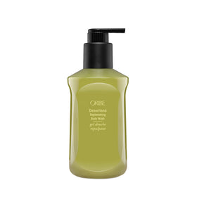 Oribe Desertland Replenishing Body Wash bottle pour showing a quick, refreshing cleanse