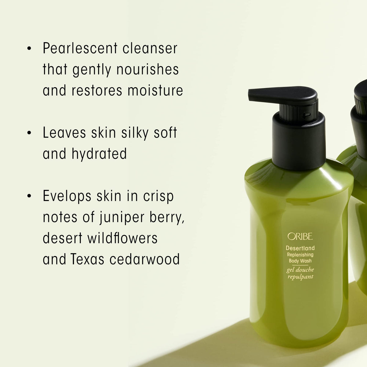 Oribe Desertland Replenishing Body Wash lather foam with luxurious bubbles and soft skin
