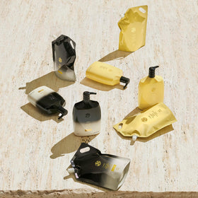 Eco-friendly refill packaging of Oribe shampoo
