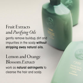 ORIBE Eternal Curls Cleansing Cream texture shows detangling and frizz control.