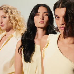 Hair elasticity test showing resilient strands after Oribe use