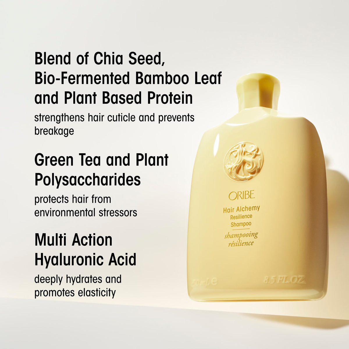 Creamy lather of Oribe Resilience Shampoo on hair