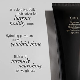 Oribe Liter Refill Pouch highlights reduced plastic use and full formula.