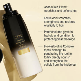 Oribe Mystify Restyling Spray hydrates and detangles for easier restyling