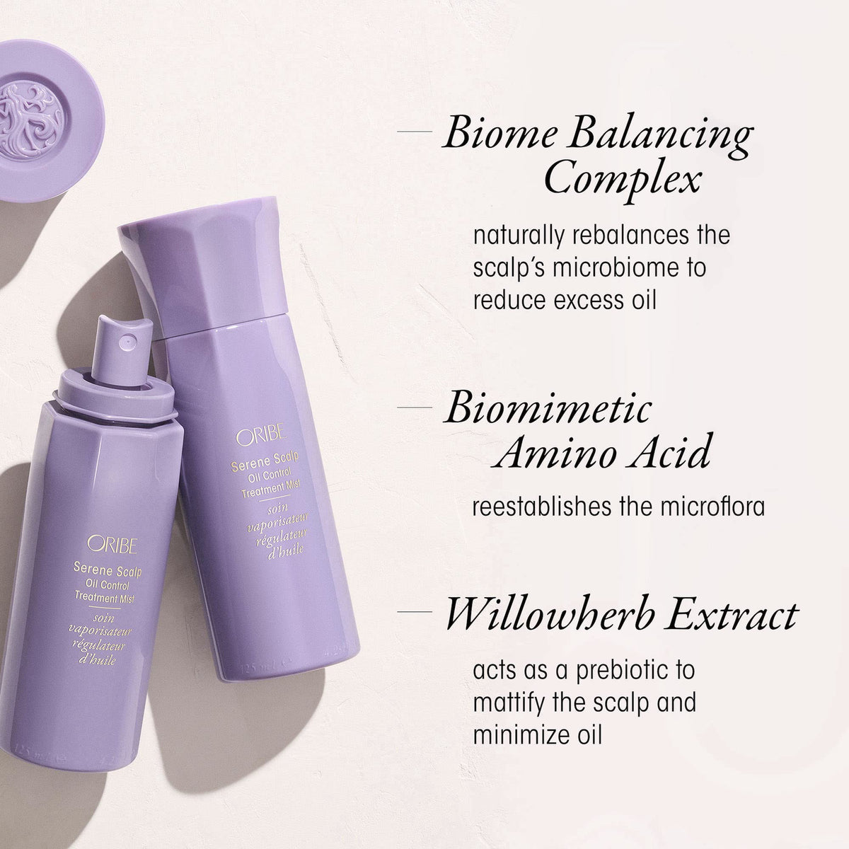 Oribe Serene Scalp Mist being applied to the scalp
