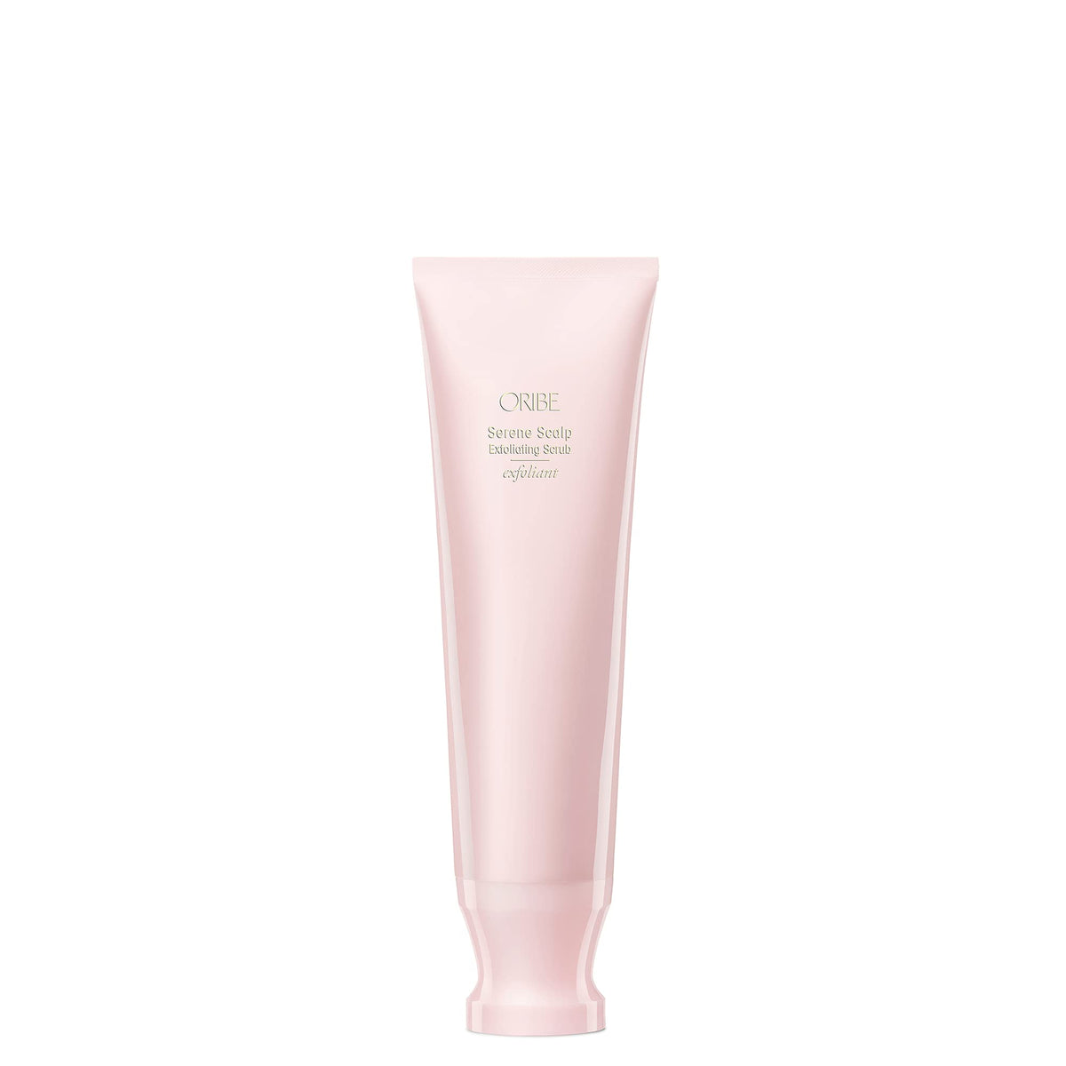 Oribe Serene Scalp Scrub bottle shown for cleansing and pore purification.