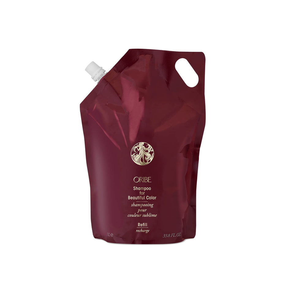 Oribe Beautiful Color bottle shows color protection for vibrant, fade-resistant hair.