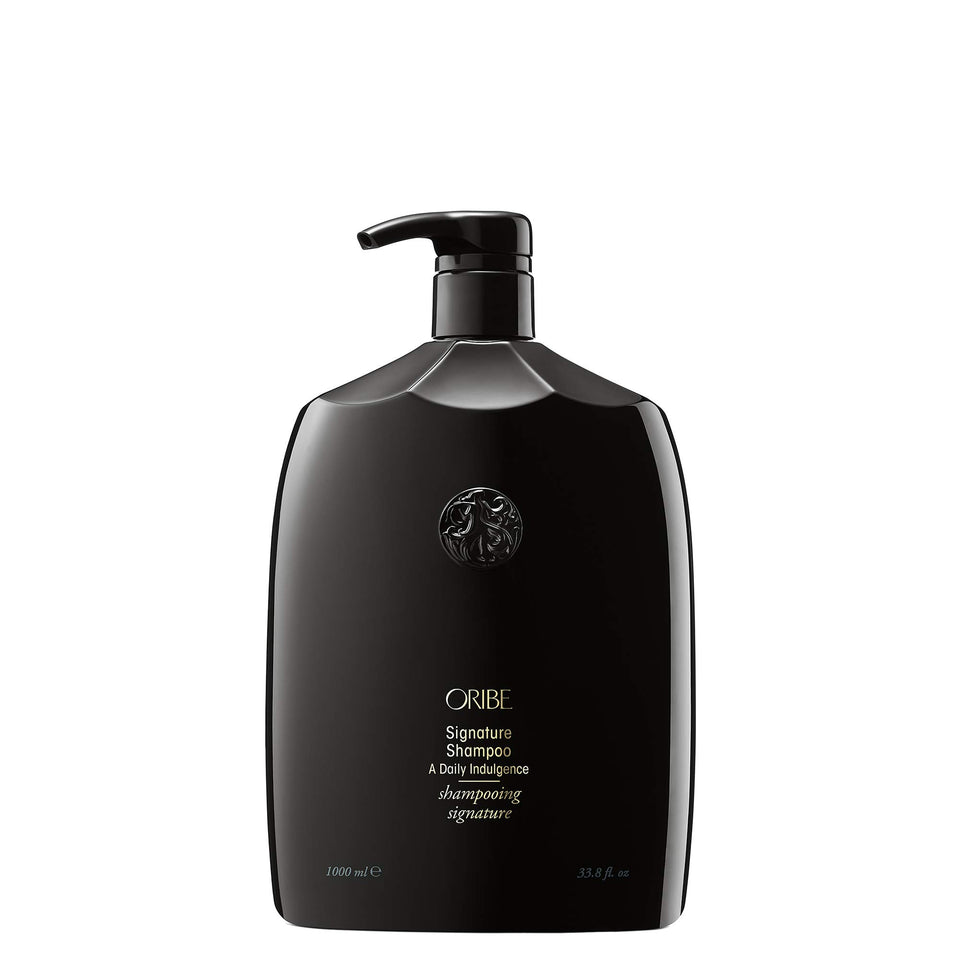 Oribe Signature Shampoo bottle pour for daily cleansing and detangling