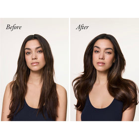 Oribe Supershine bottle pouring illustrating even distribution