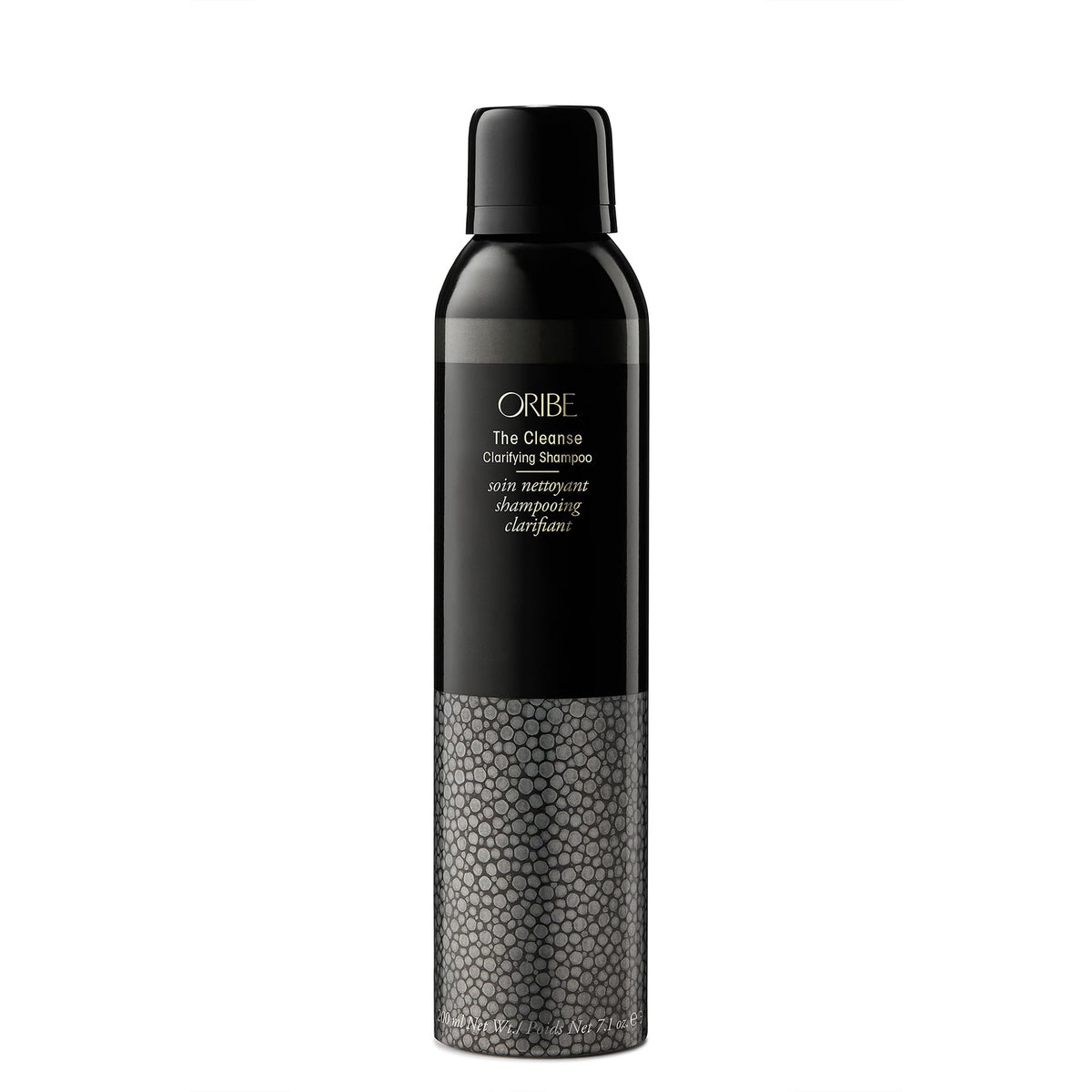 ORIBE The Cleanse Clarifying Shampoo bottle showing mineral buildup removal