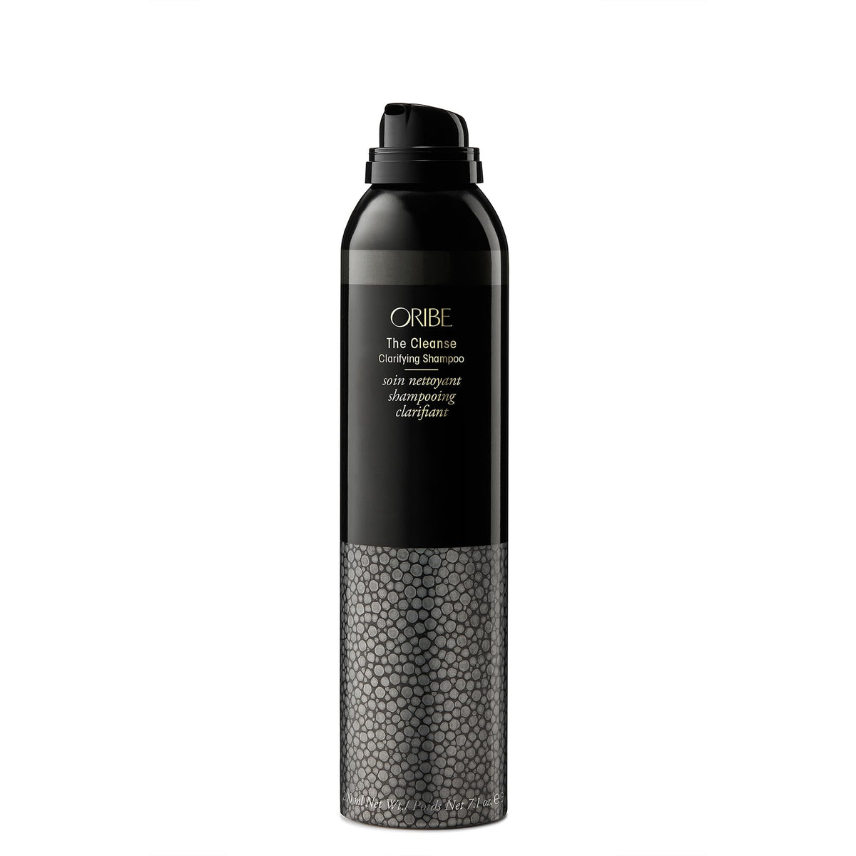 ORIBE The Cleanse bottle in a shower scene ready to prep hair for treatments